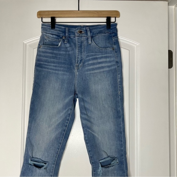 Good American good waist skinny jeans size 26 light wash distressed - Picture 4 of 10